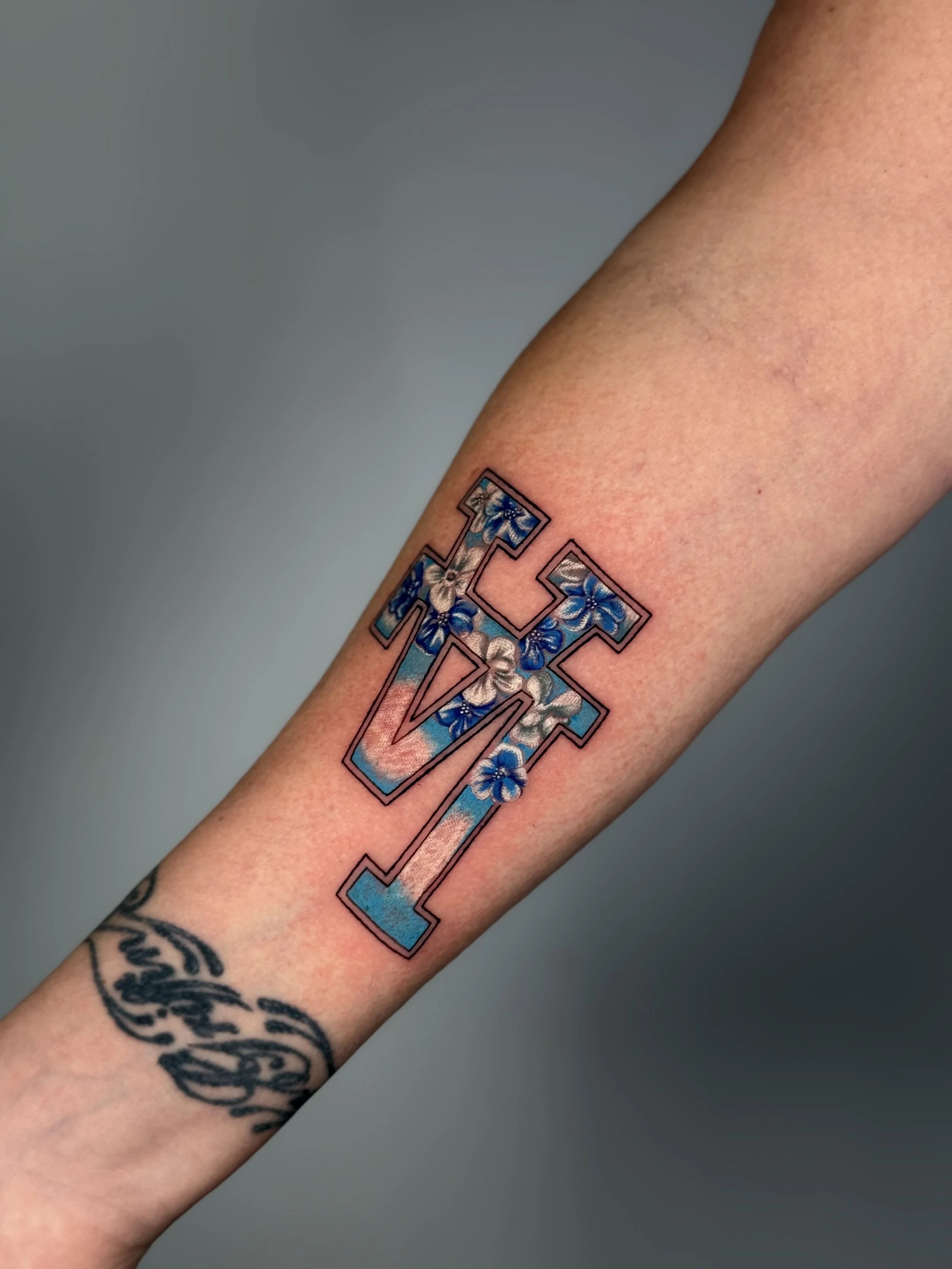 LA lettering tattoo