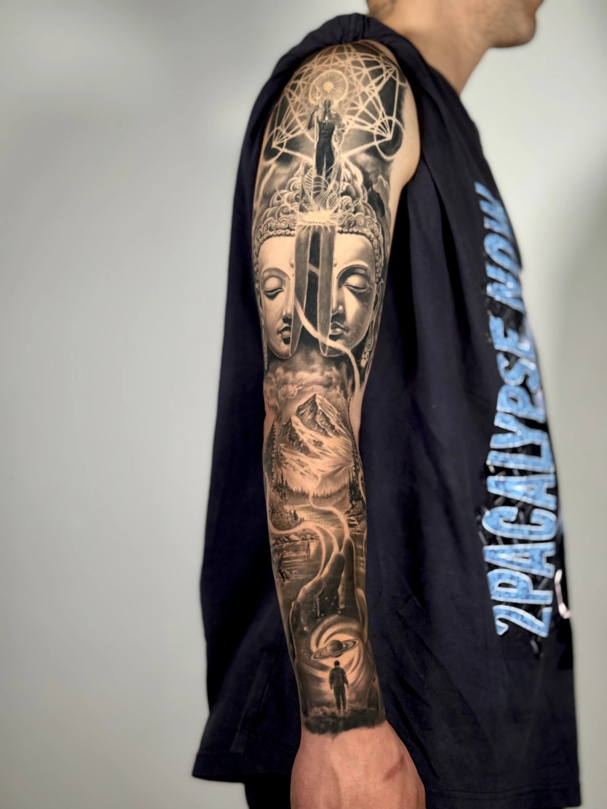 Black and grey realism sleeve